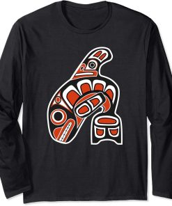 Orca Whale Haida Style Art - Native American Totem Tribal Long Sleeve T-Shirt