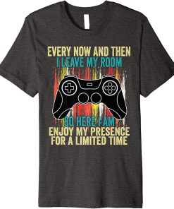 Every Now And Then I Leave My Room Funny Gamer Premium T-Shirt